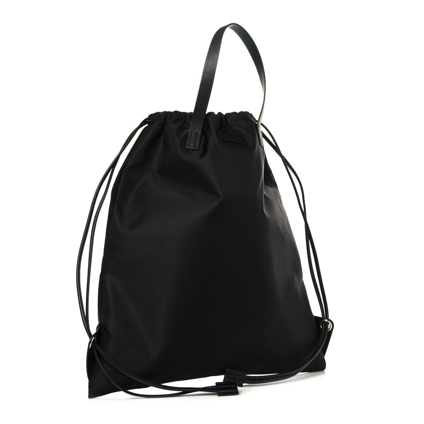 Nylon VLogo Drawstring Backpack Black
