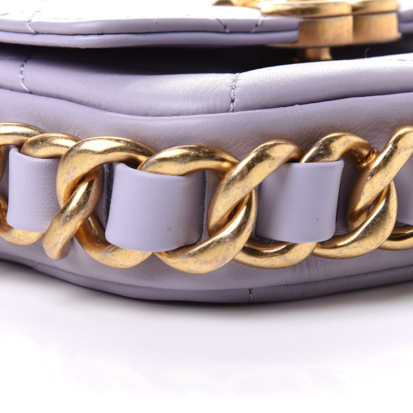 Calfskin Quilted Mini Framing Chain Bag Light Purple