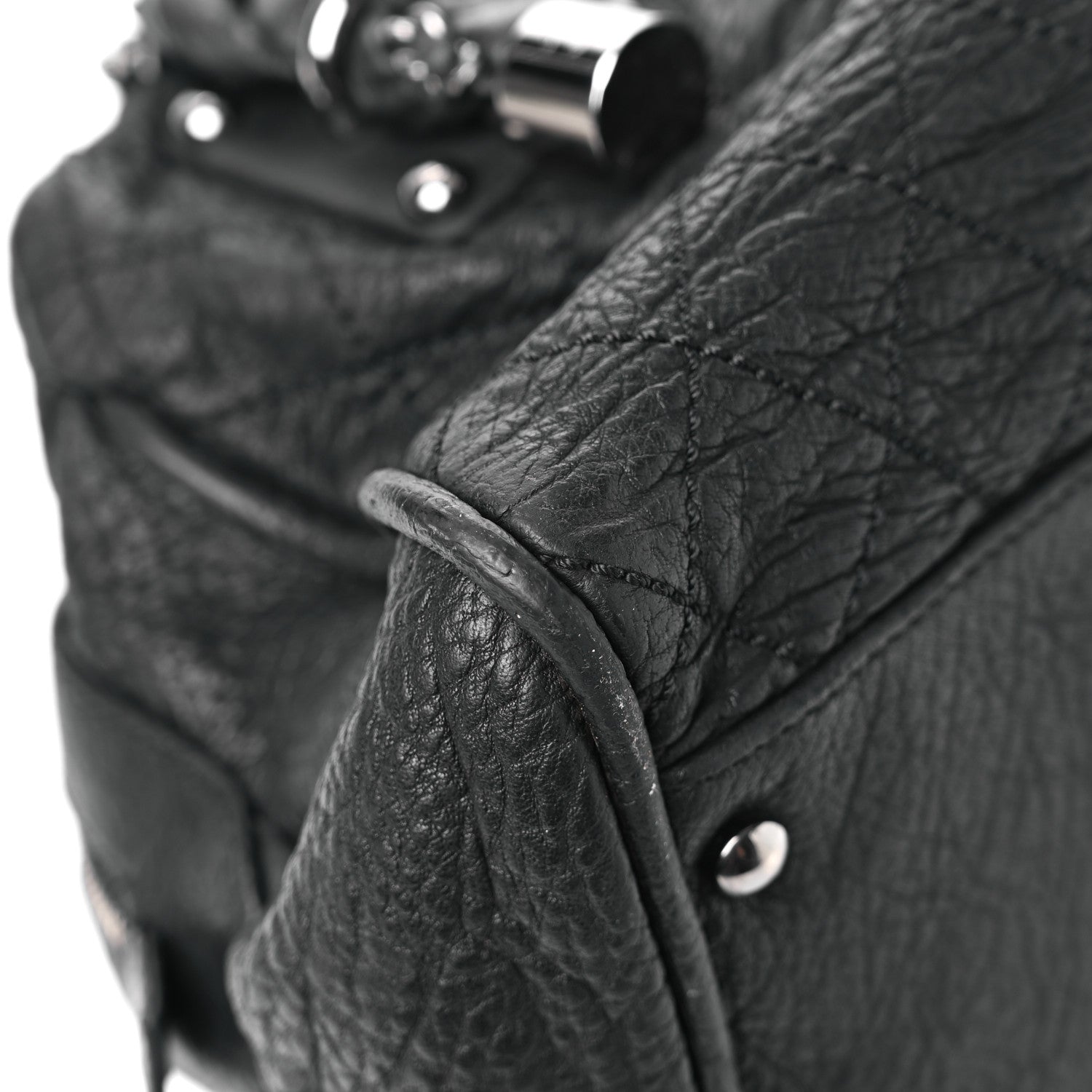 Chanel Distressed Lambskin Lady Braid Bowler Black 12 of 13