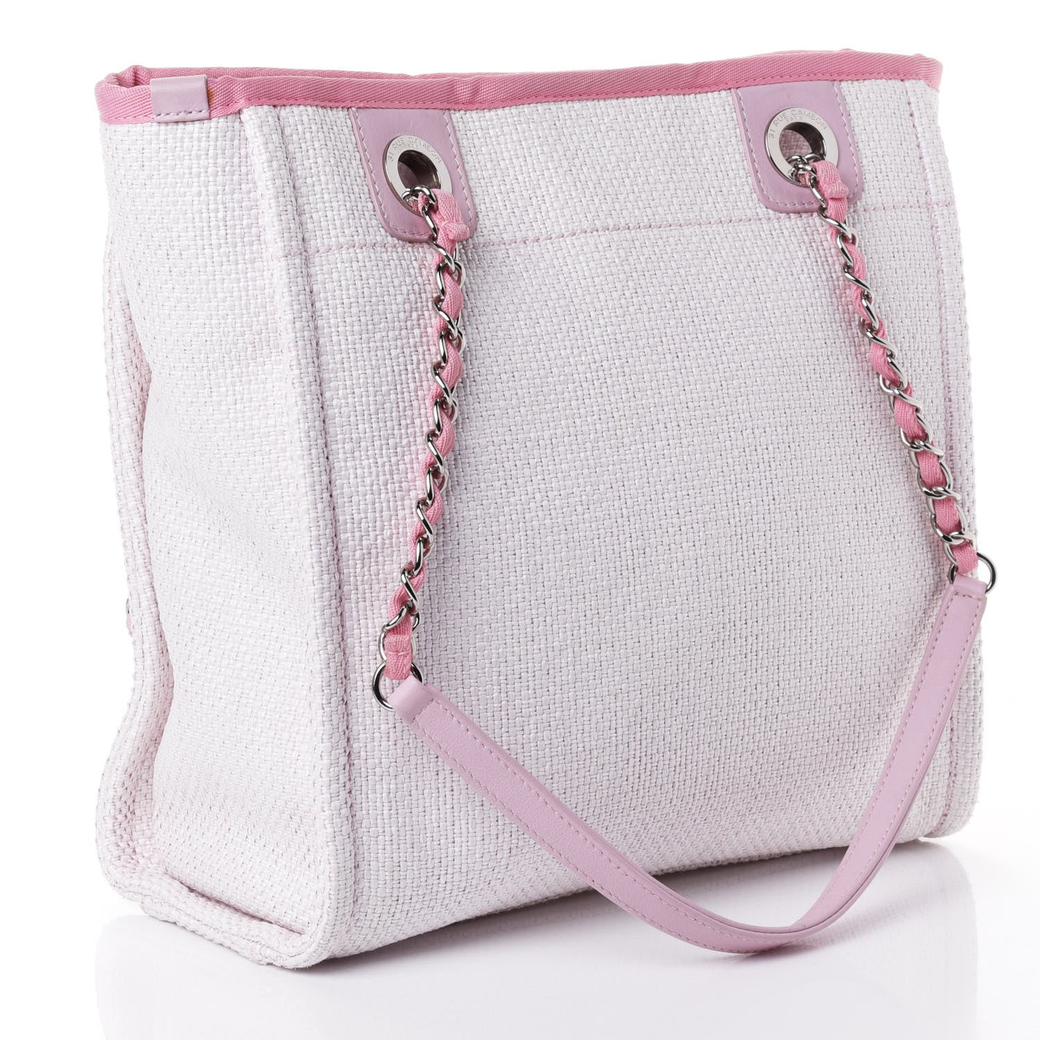 Chanel Woven Straw Raffia Mini Deauville Tote Pink 2 of 4