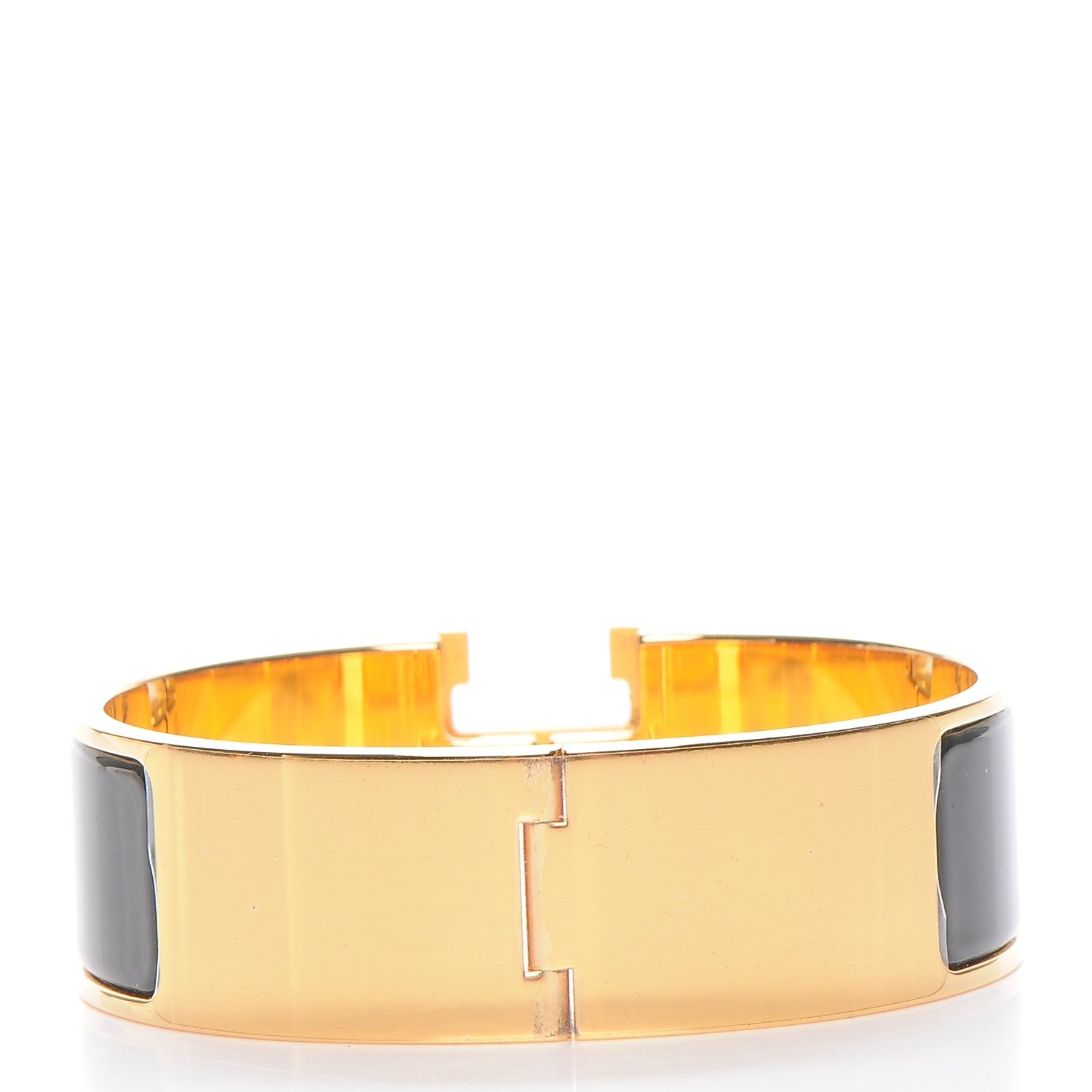 Hermes Enamel Wide Clic Clac H Bracelet GM Black 3 of 5