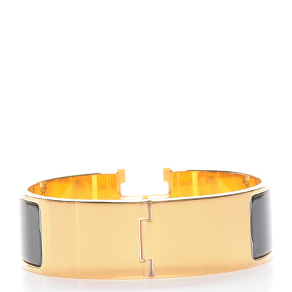 Hermes Enamel Wide Clic Clac H Bracelet GM Black 3 of 5