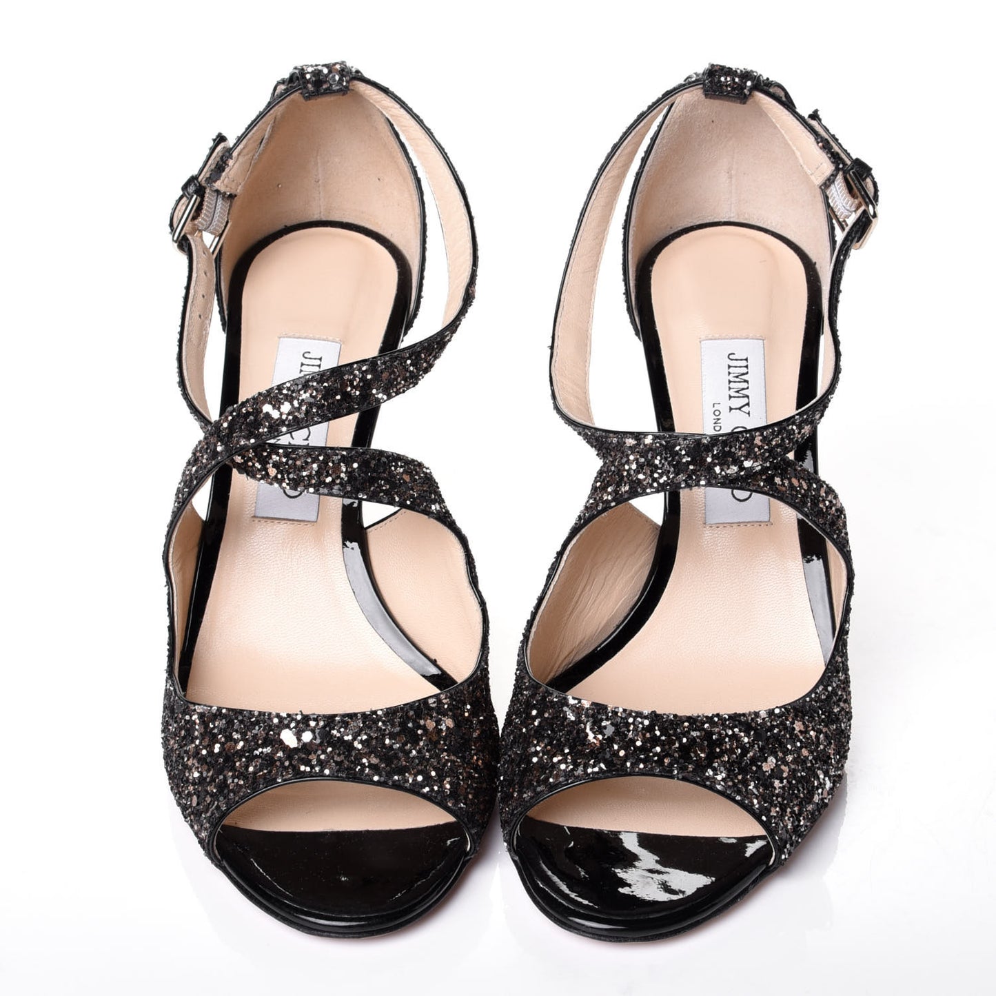 Coarse Glitter Emily 85 Sandals 38.5 Black
