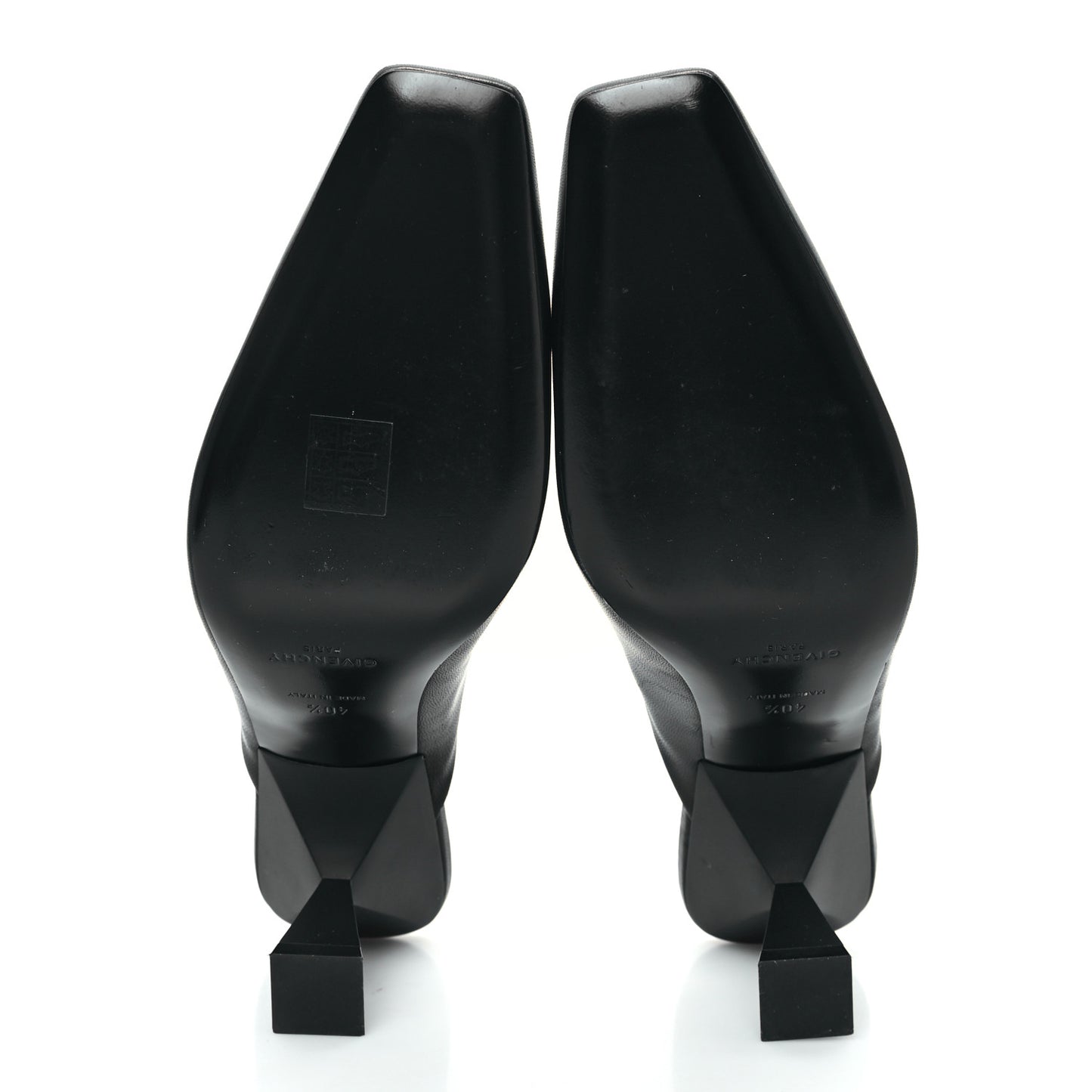 Calfskin Look Back Square Toe Mule Pumps 40.5 Black