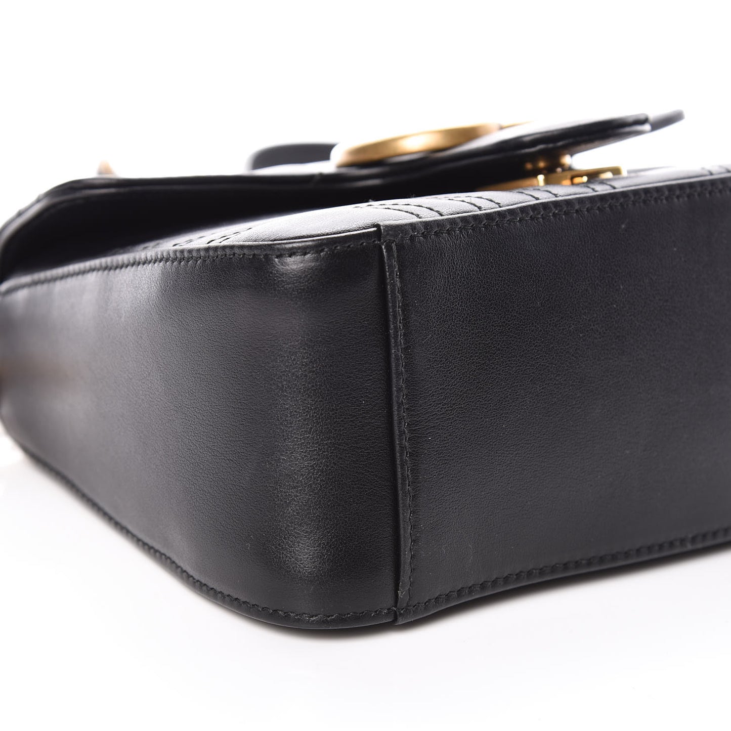 Calfskin Matelasse Mini GG Marmont Top Handle Shoulder Bag Black
