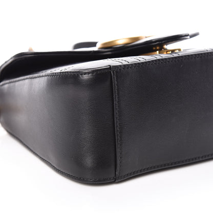Gucci Calfskin Matelasse Mini GG Marmont Top Handle Shoulder Bag Black 5 of 10