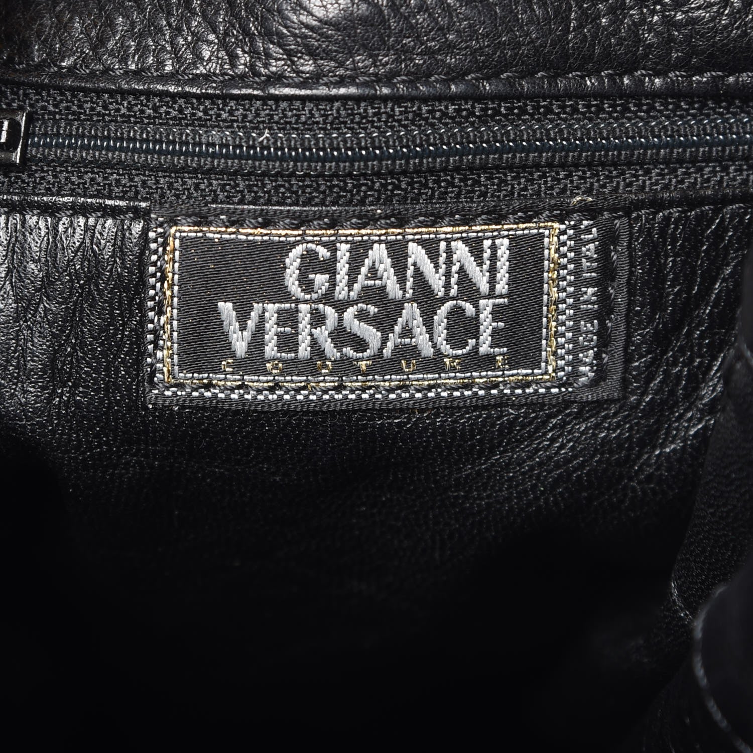 Versace Calfskin Drawstring Bag Black 6 of 13