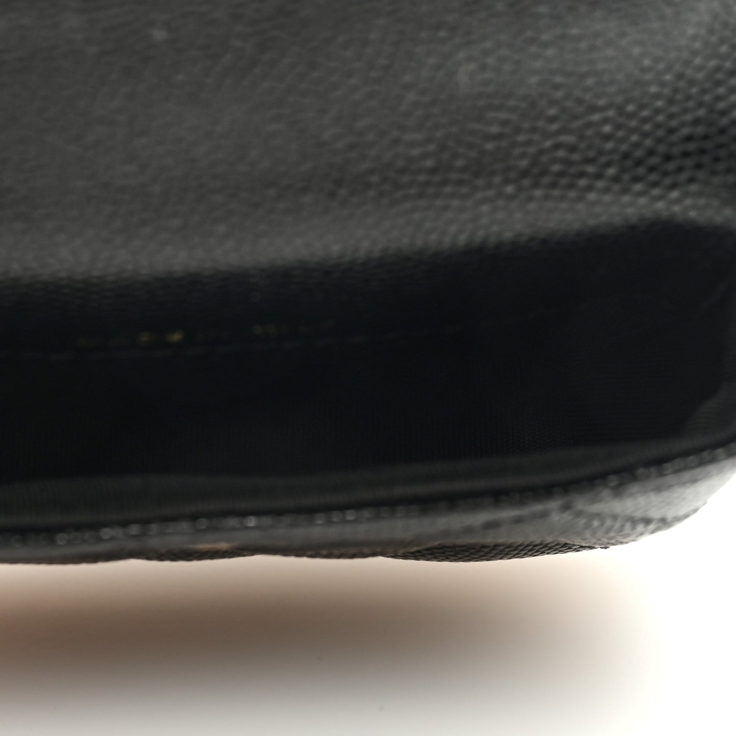 Caviar Quilted Mini Pearl On Top Coin Purse With Chain Black