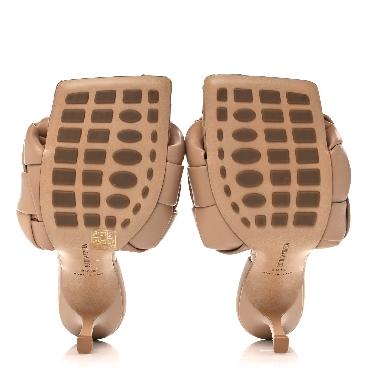 Nappa Maxi Intrecciato Lido Mule Sandals 39.5 Cipria