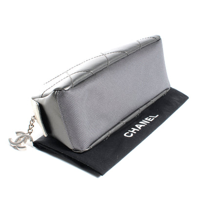 Chanel Coated Canvas Paris Biarritz Makeup Pouch Silver 4 of 7
