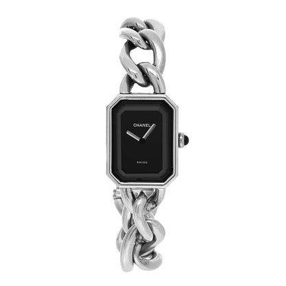 Chanel Stainless Steel 20mm Chain Premiere Quartz Watch Black M 1 of 4