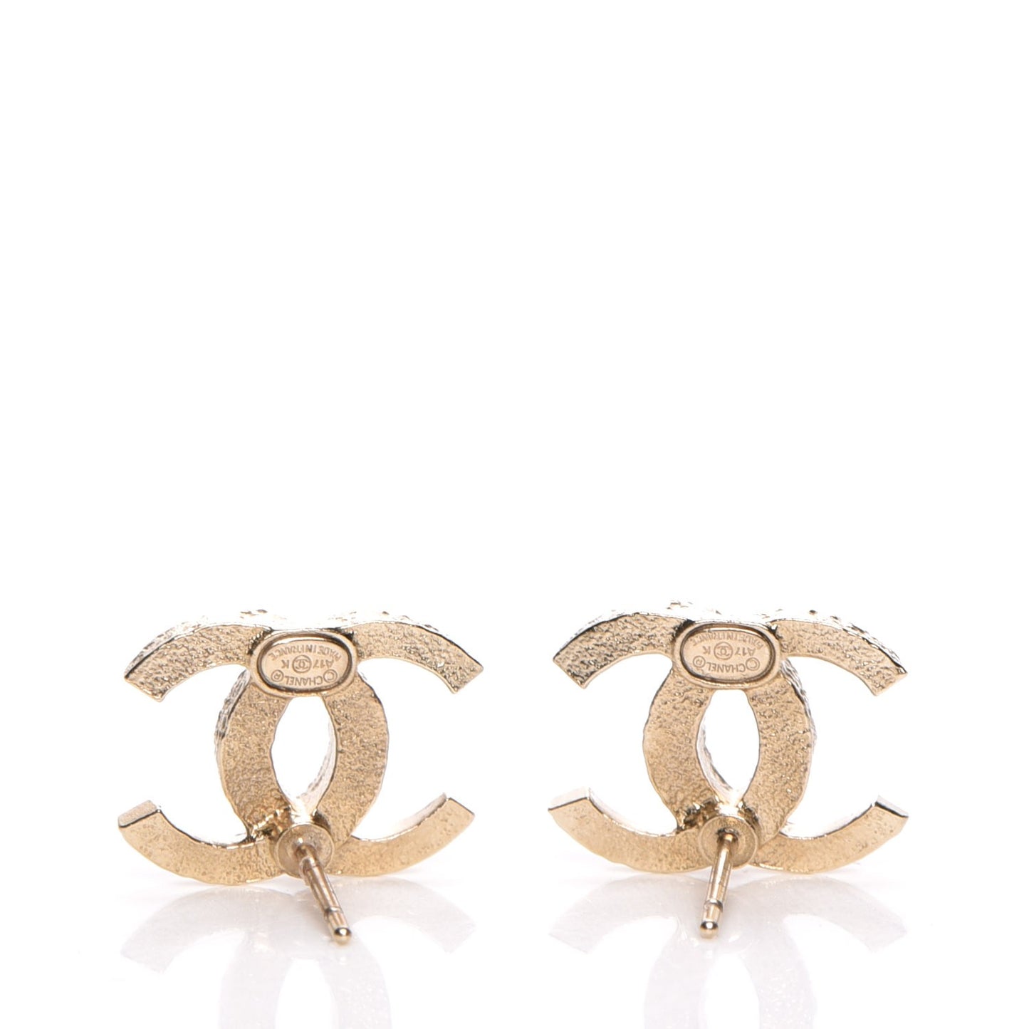 Crystal CC Logo Earrings Gold
