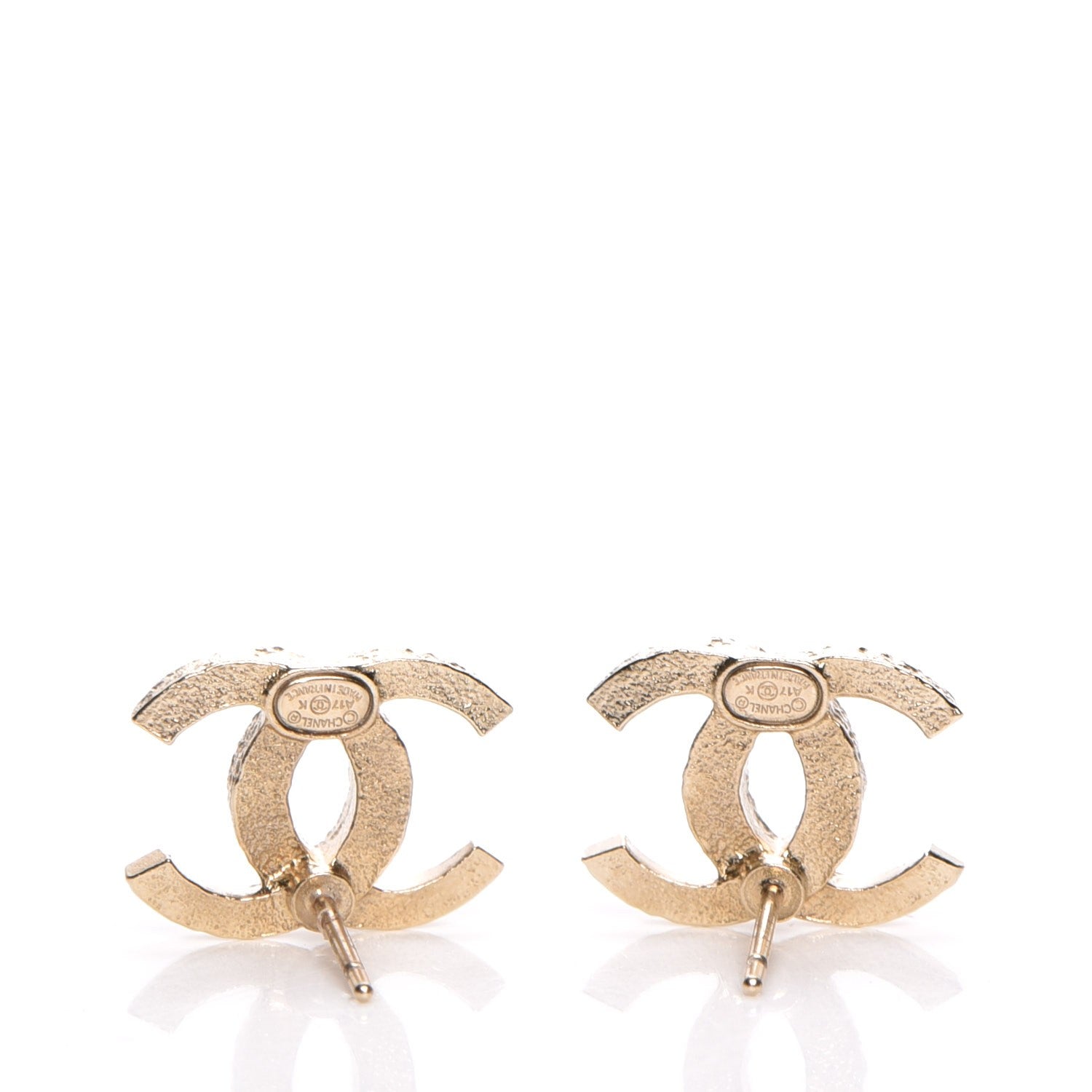 Chanel Crystal CC Logo Earrings Gold 3 of 4