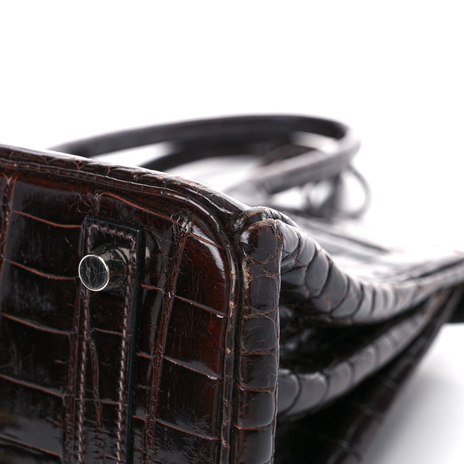 Hermes Shiny Niloticus Crocodile Birkin 30 Havane 11 of 13