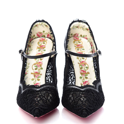Gucci Lace Pizzo Venice Pumps 40.5 Black 2 of 9