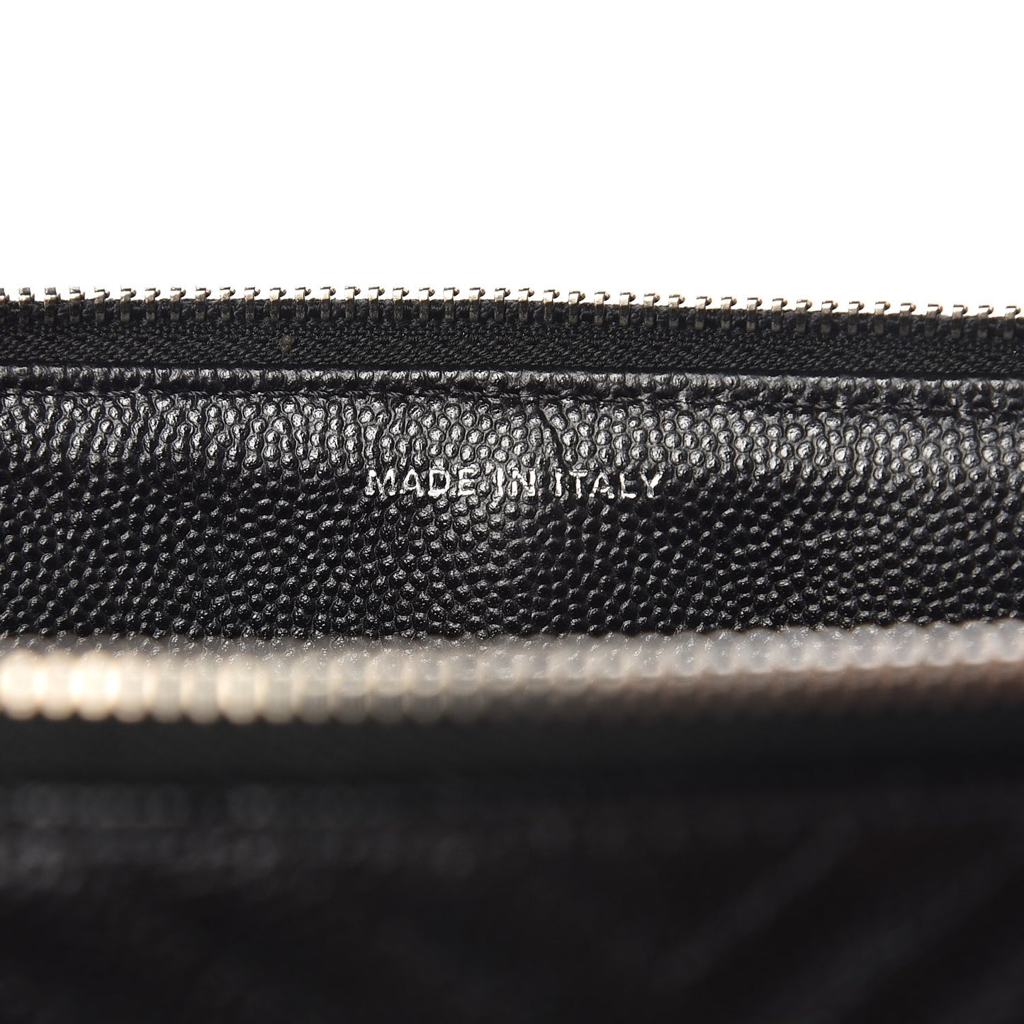 Caviar Chevron Quilted Large Zipped Clutch Black