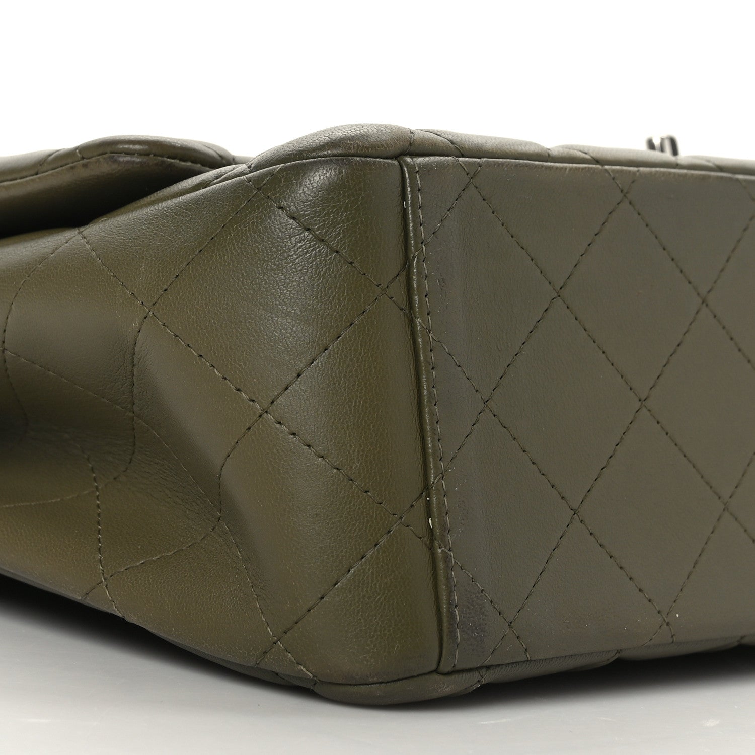 Chanel Lambskin Quilted Maxi Double Flap Green 8 of 10