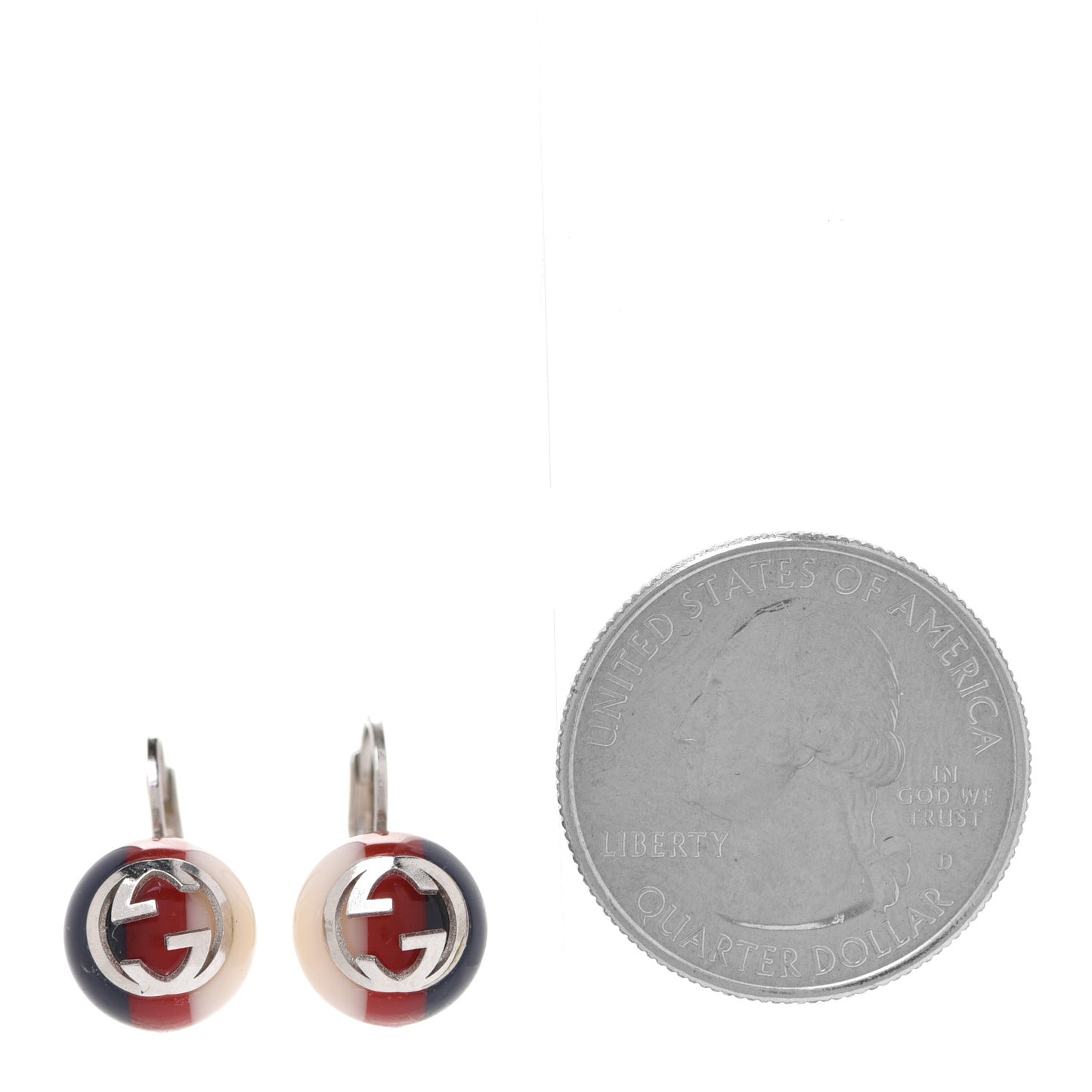 Resin Web Earrings Red Blue White