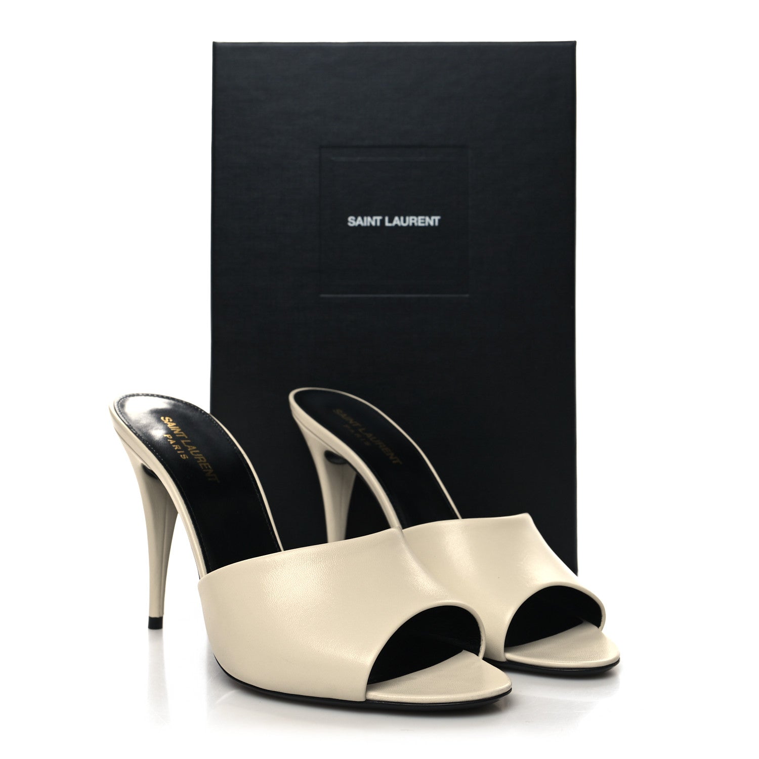 Saint Laurent Calfskin New Belfagor 110mm Mules 40 Pearl 10 of 10