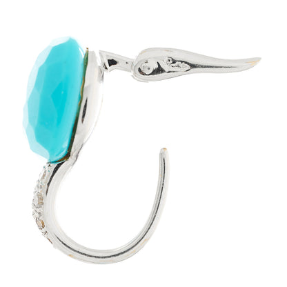 Pomellato 18K White Gold Diamond Turquoise Capri Drop Earrings 5 of 6