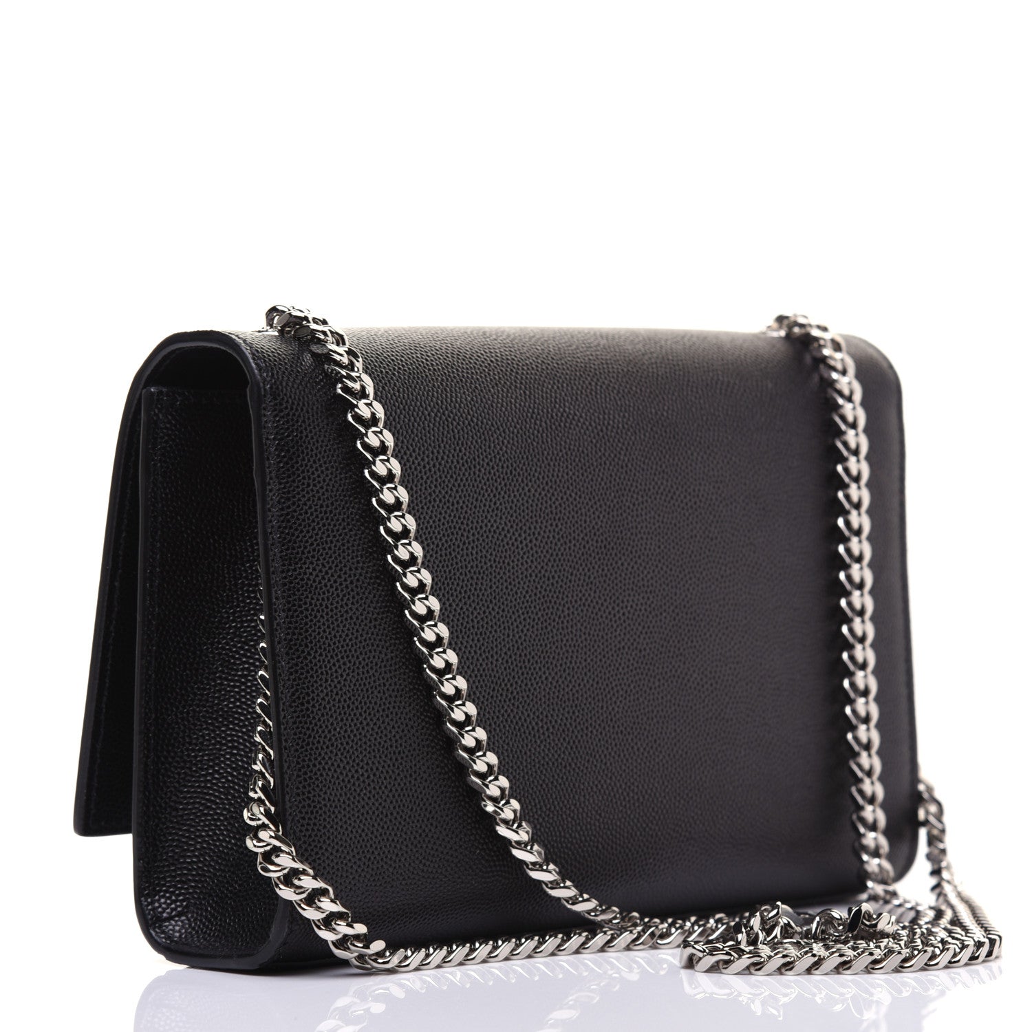 Saint Laurent Grain De Poudre Small Monogram Kate Satchel Black 3 of 12