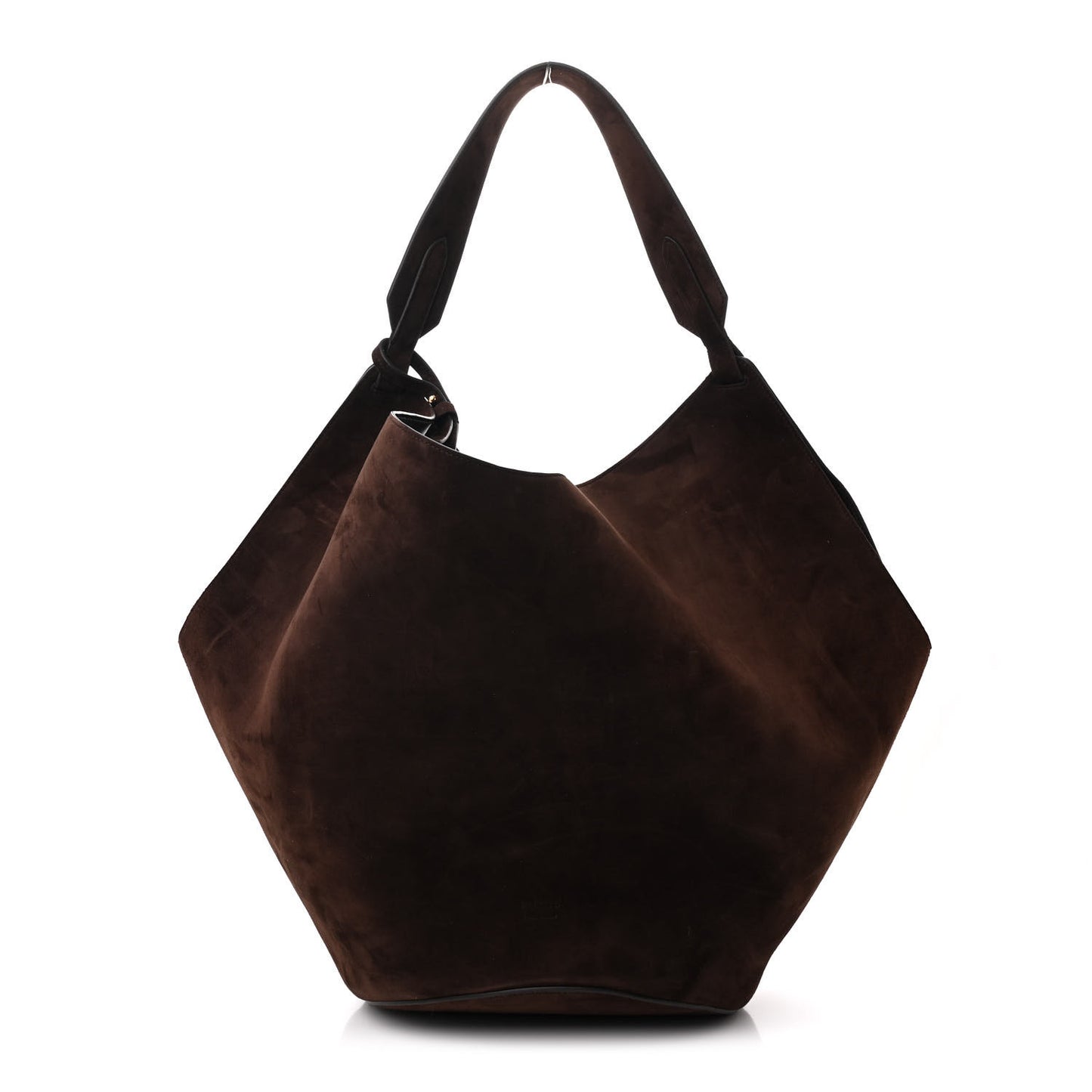 Suede Calfskin Medium Lotus Tote Coffee