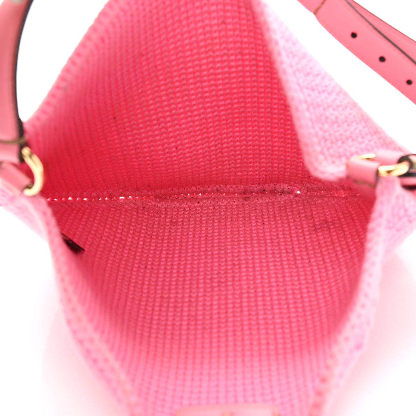Fabric Crochet Vitello Grace Small Croissant Hobo Pink