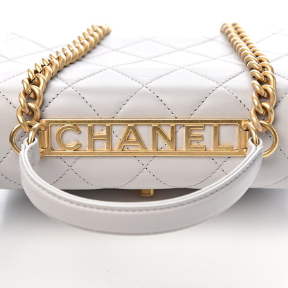 Chanel Lambskin Quilted Small Trendy Spirit Top Handle Bag Light Grey 7 of 11