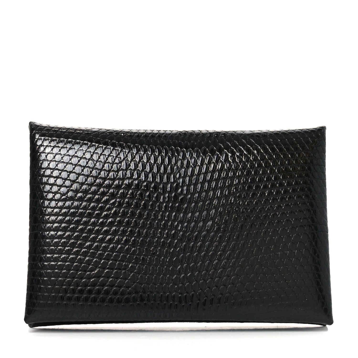 Hermes Lizard Calvi Card Case Black 1 of 8