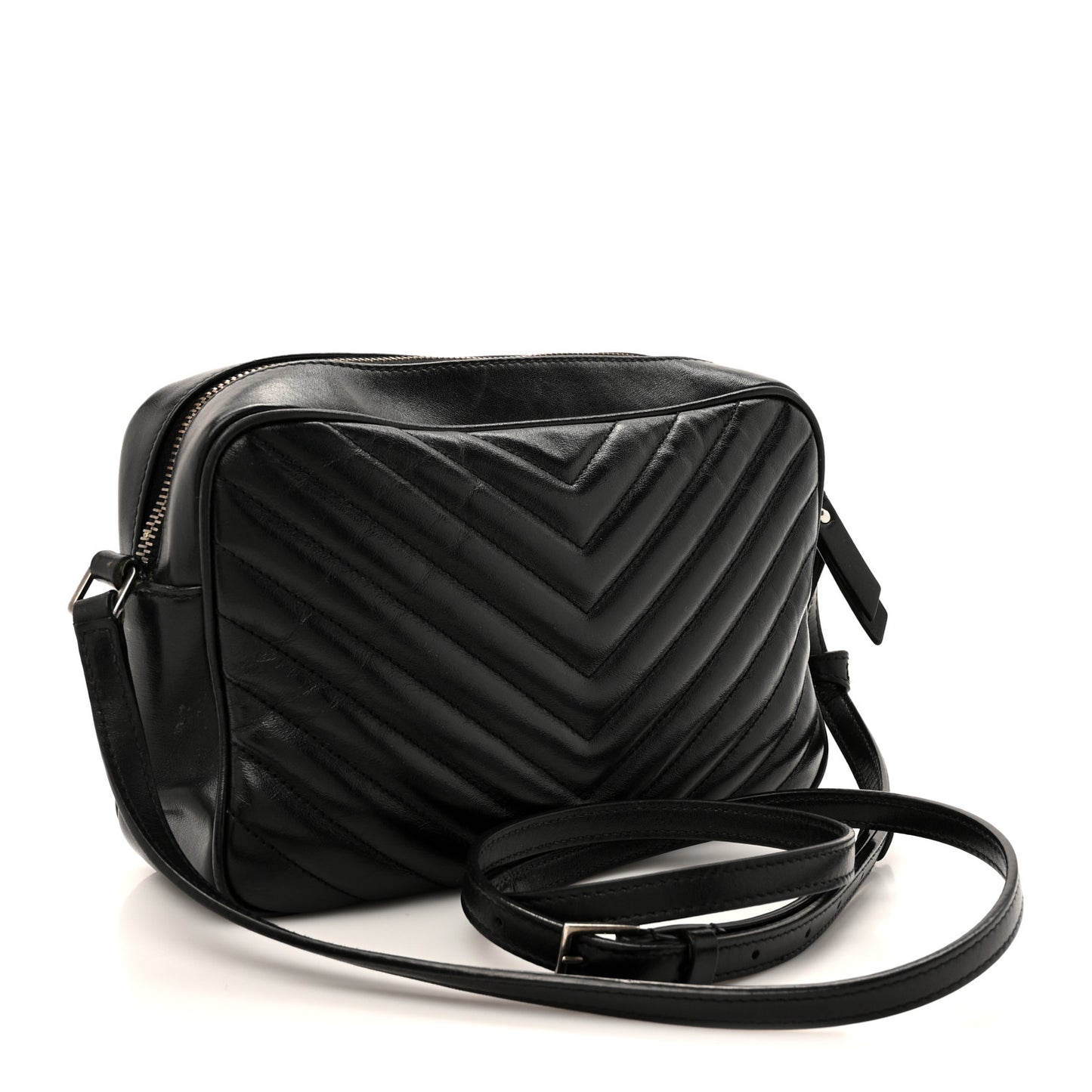 Calfskin Matelasse Monogram Lou Camera Bag Black