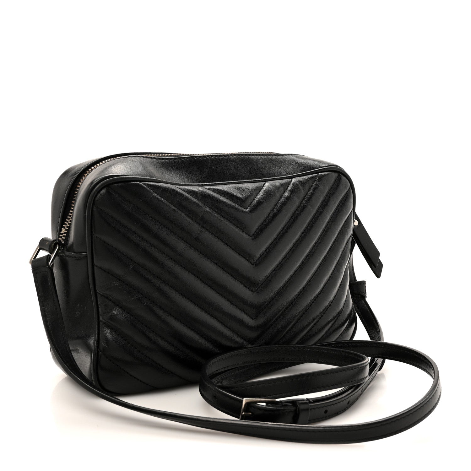 Saint Laurent Calfskin Matelasse Monogram Lou Camera Bag Black 3 of 17