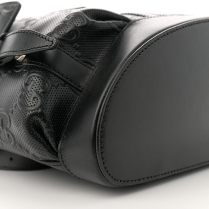 Gucci Calfskin GG Tennis Embossed Double Buckle Backpack Black 9 of 11