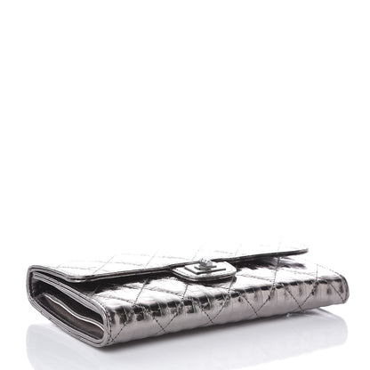 Chanel Metallic Striped Calfskin Reissue Wallet Dark Silver 4 of 9