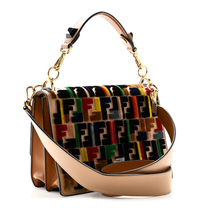 Fendi Vitello Liberty Velvet FF Multicolor Kan I Shoulder Bag Multicolor Cuoio 3 of 10