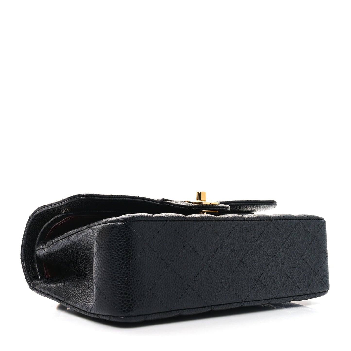 Caviar Quilted Small Double Flap Black