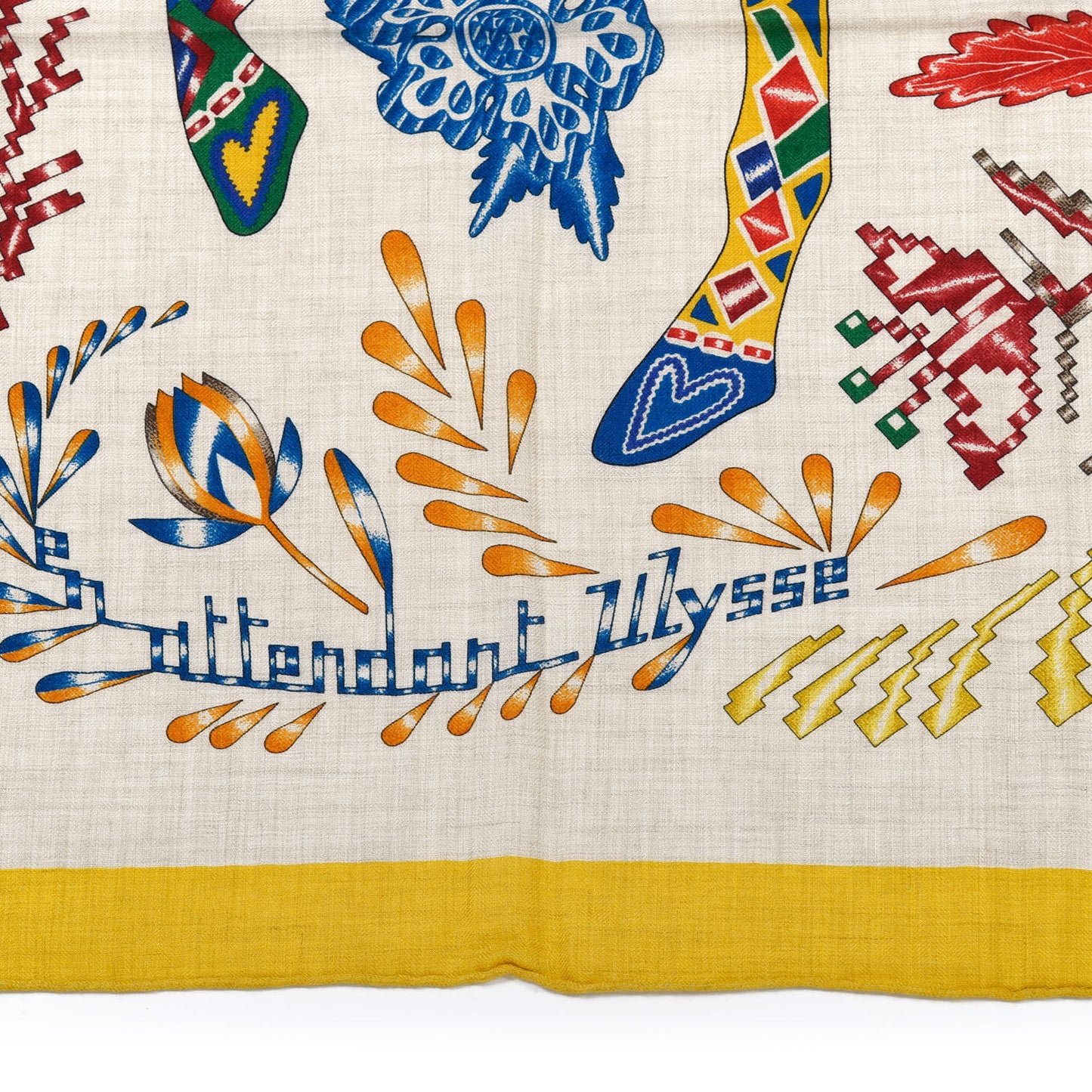 Cashmere Silk En Attendant Ulysse Shawl 140 Naturel Jaune D'Or