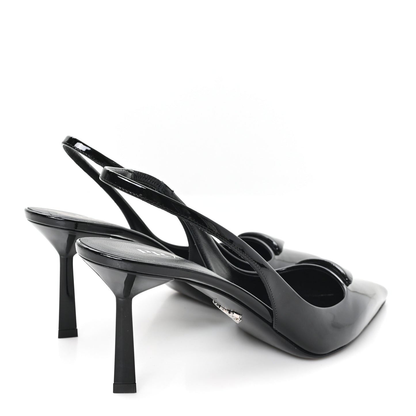 Vernice Logo Pointed Toe Slingback Pumps 40 Black