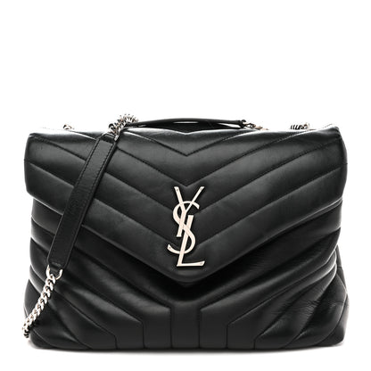 Saint Laurent Calfskin Y Quilted Monogram Medium Loulou Chain Satchel Black 1 of 11