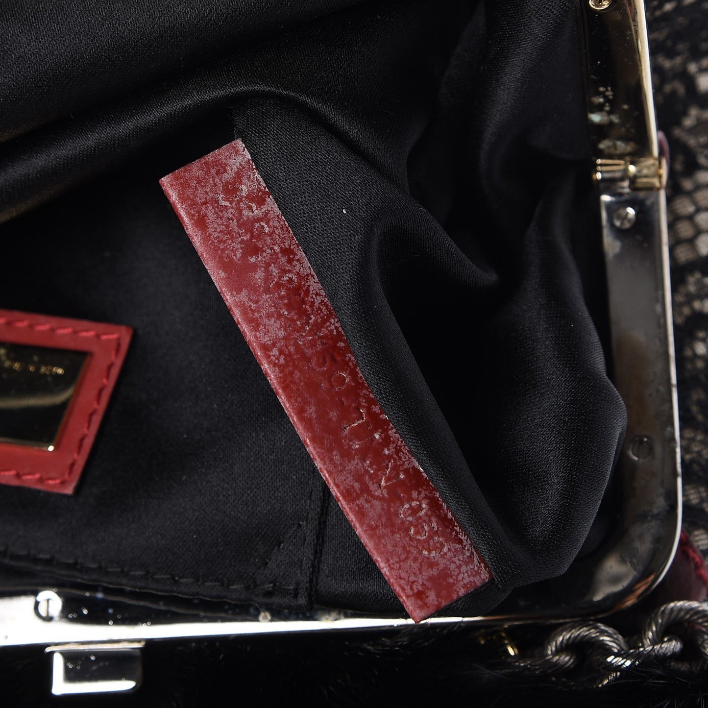 Lace Mink Pearl Mini Neve Shoulder Bag Black
