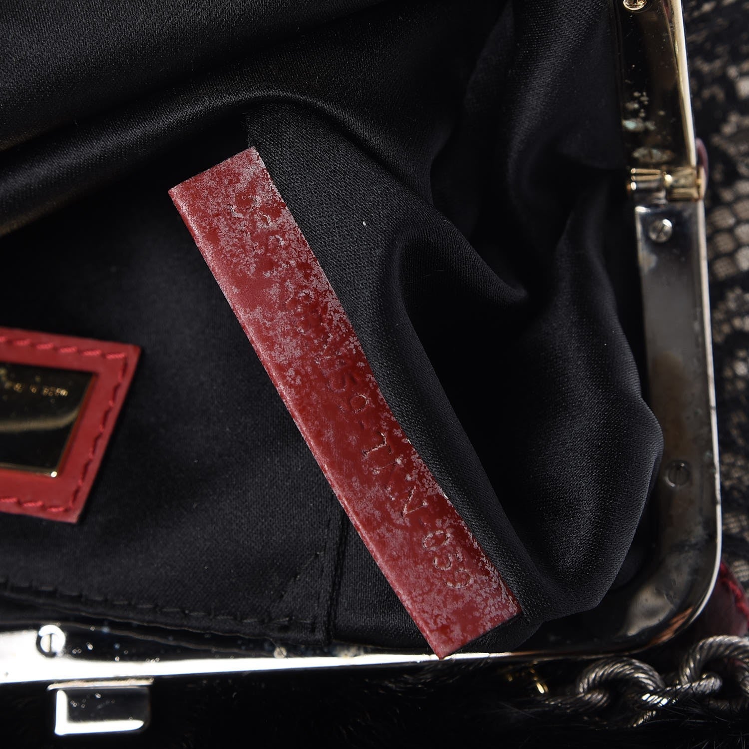 Fendi Lace Mink Pearl Mini Neve Shoulder Bag Black 7 of 9