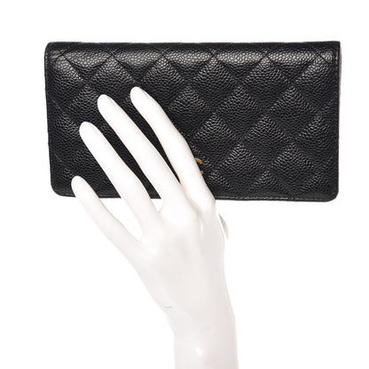 Chanel Caviar Quilted Yen Wallet Black 2 of 10