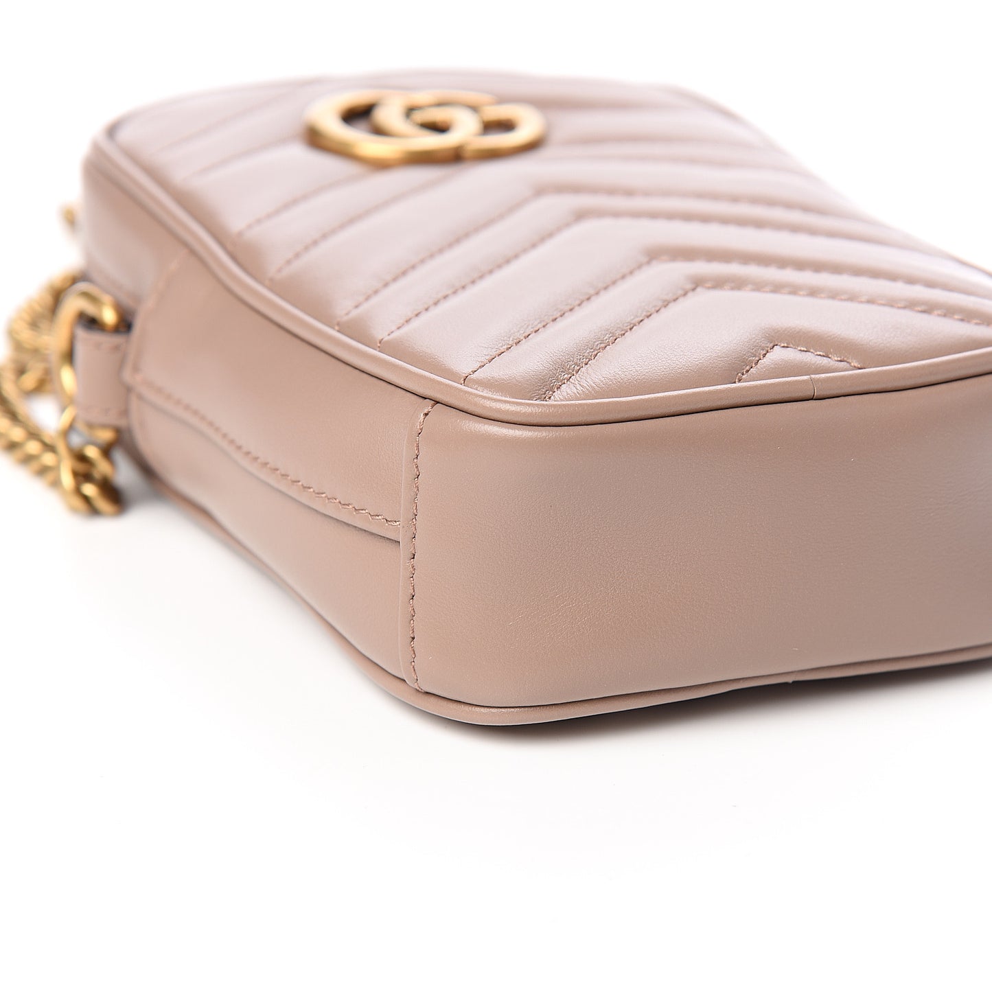 Calfskin Matelasse Mini GG Marmont Crossbody Bag Porcelain Rose