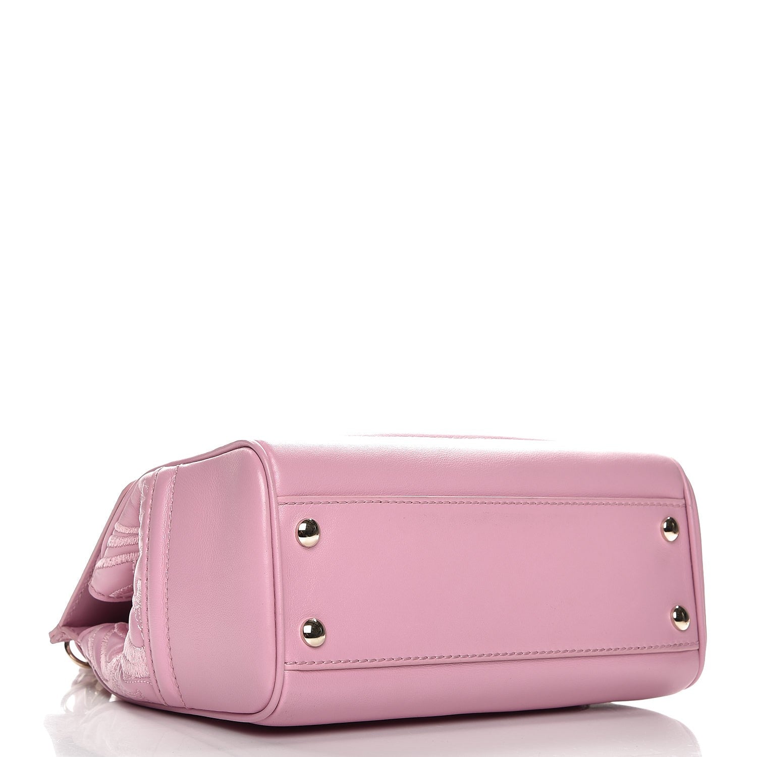Versace Calfskin Embroidered Medium Baroque Palazzo Empire Bag Pink 7 of 9