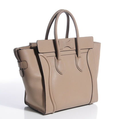 Celine Drummed Calfskin Mini Luggage Dune 3 of 8