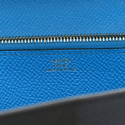 Hermes Epsom Casaque Kelly Wallet To Go Black Bleu Indigo Bleu Frida 6 of 11