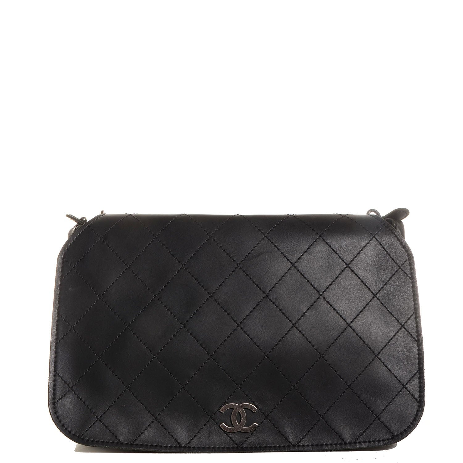 Chanel Calfskin Quilted Large Highlander Messenger Black 1 of 8