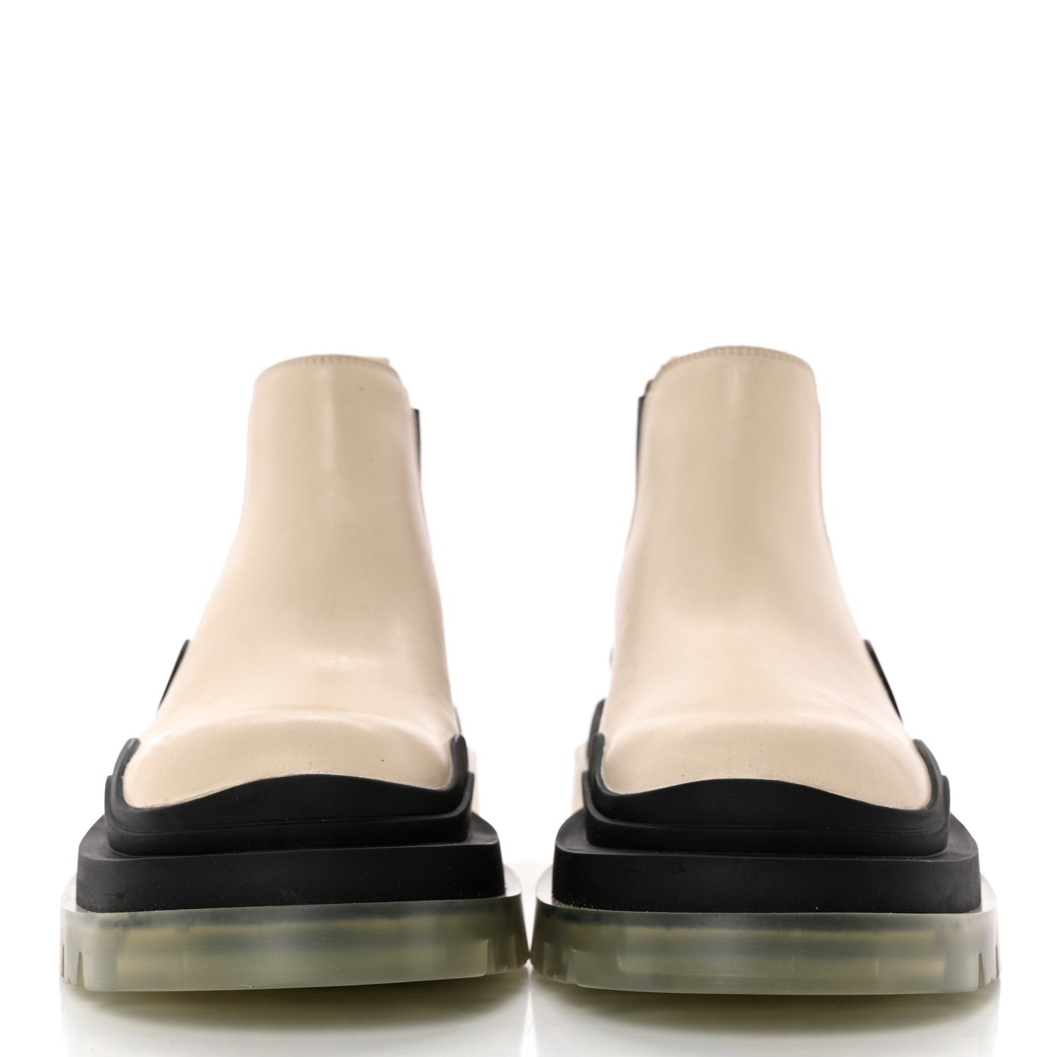 Bottega Veneta Calfskin The Tire Cropped Chelsea Boots 38 Wax Black Transparent 2 of 16