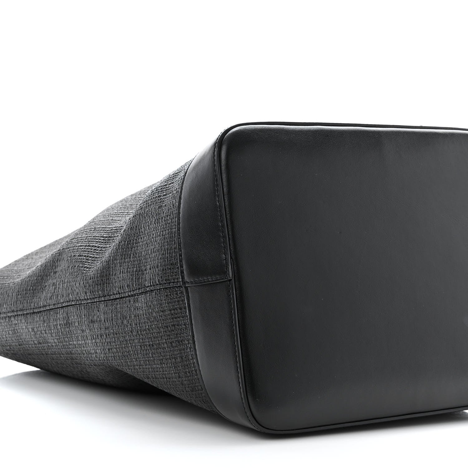 Saint Laurent Linen Canvas Teddy Shopping Bag Black 10 of 11