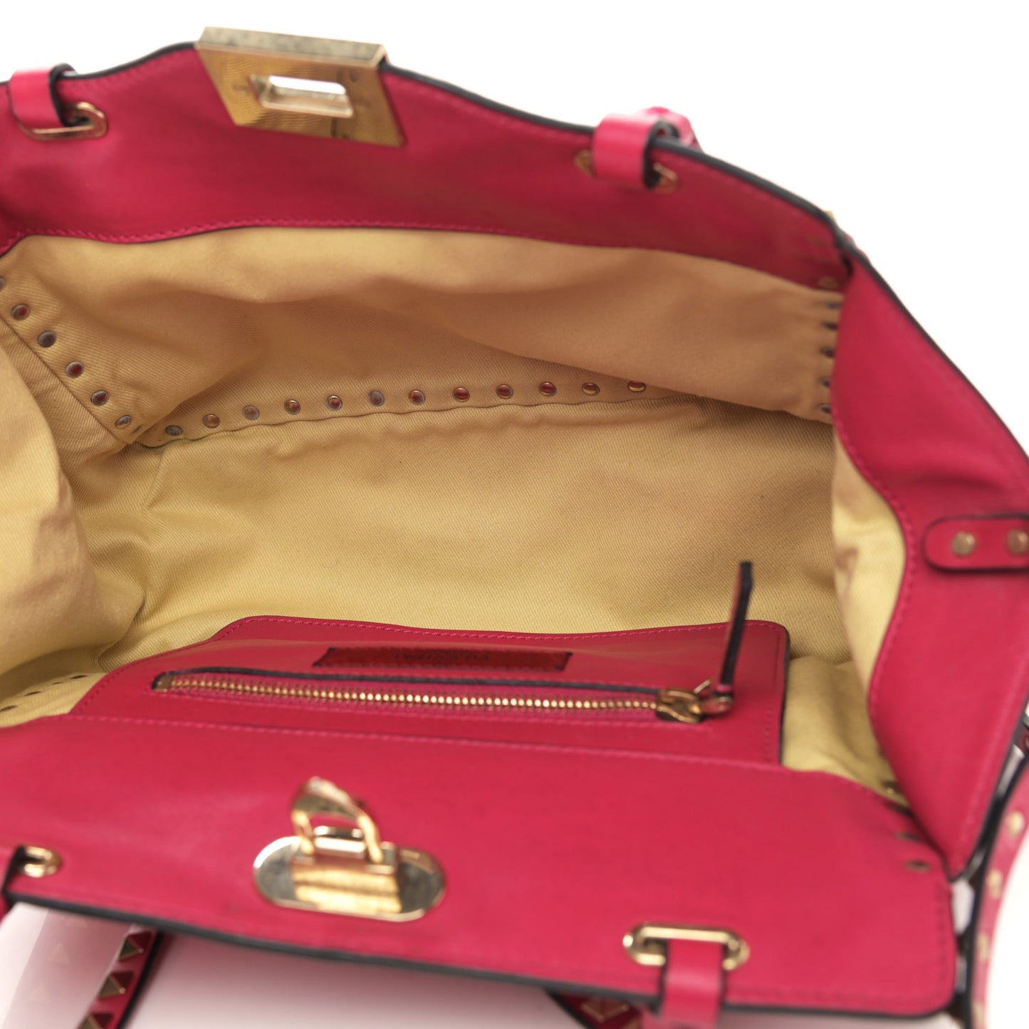 Vitello Small Rockstud Tote Cyclamin