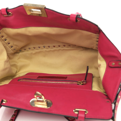 Valentino Garavani Vitello Small Rockstud Tote Cyclamin 5 of 14
